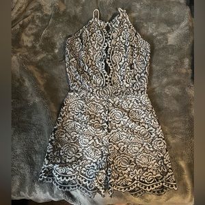 Light blue lace romper